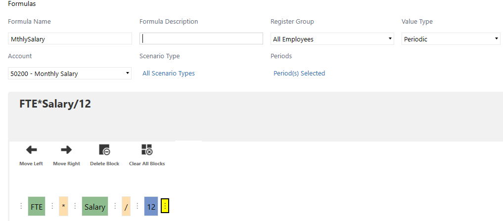 Monthly salary formula example